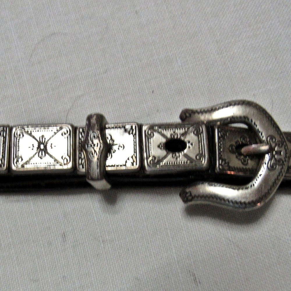 Black leather and Silver Belt